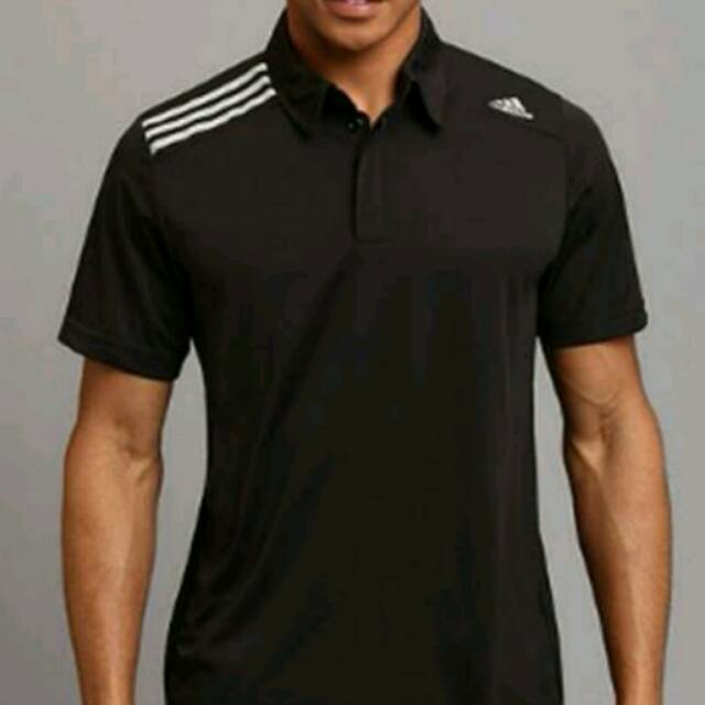 Polo shirt/kaos kerah Adidas (hitam)