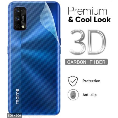 SKIN CARBON REALME 7 , 7i , C17 , 7 PRO GARSKIN CARBON BACK STIKER ANTI GORES BELAKANG HP