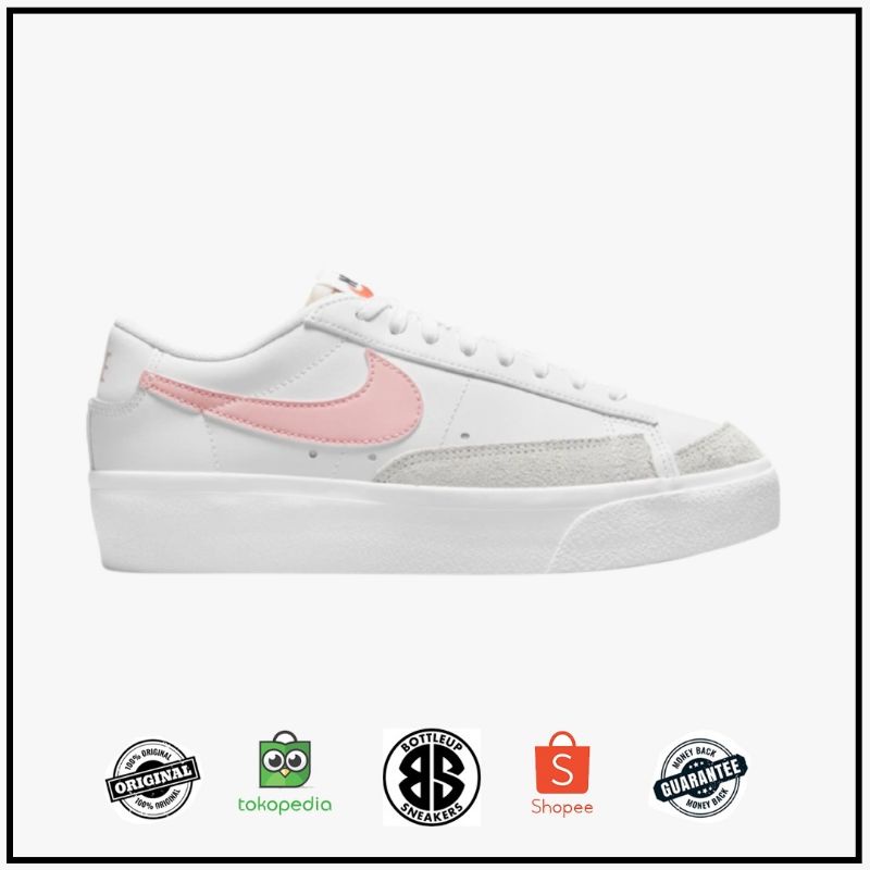 NIKE BLAZER LOW PLATFORM  WHITE/PINK GLAZE/SUMMIT WHITE/BLACK ORIGINAL