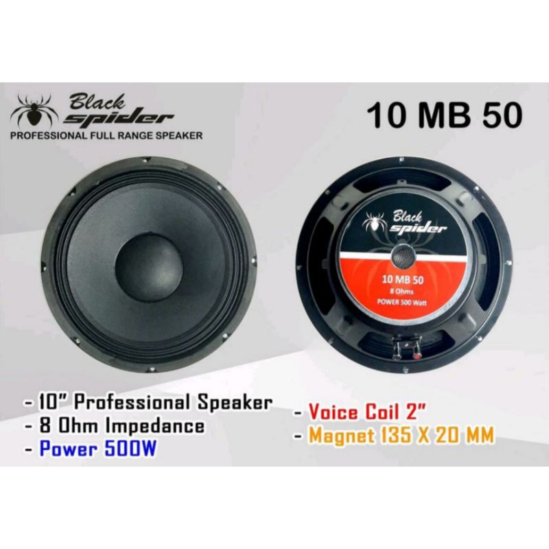 Speaker Blackspider / Black Spider 10MB50 midle midel 10 inch 500W Spiker 10"