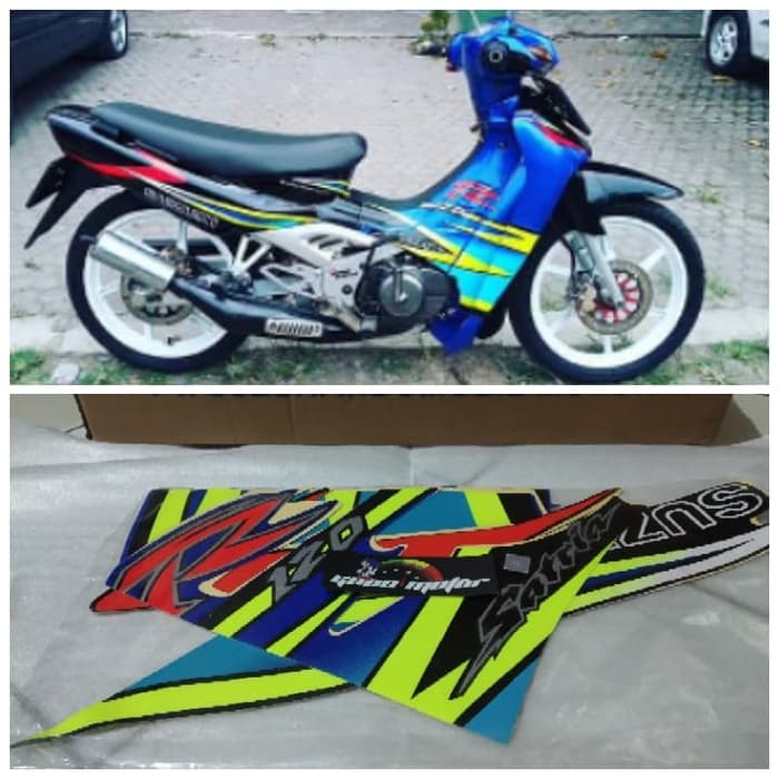 striping satria lumba biru hitam