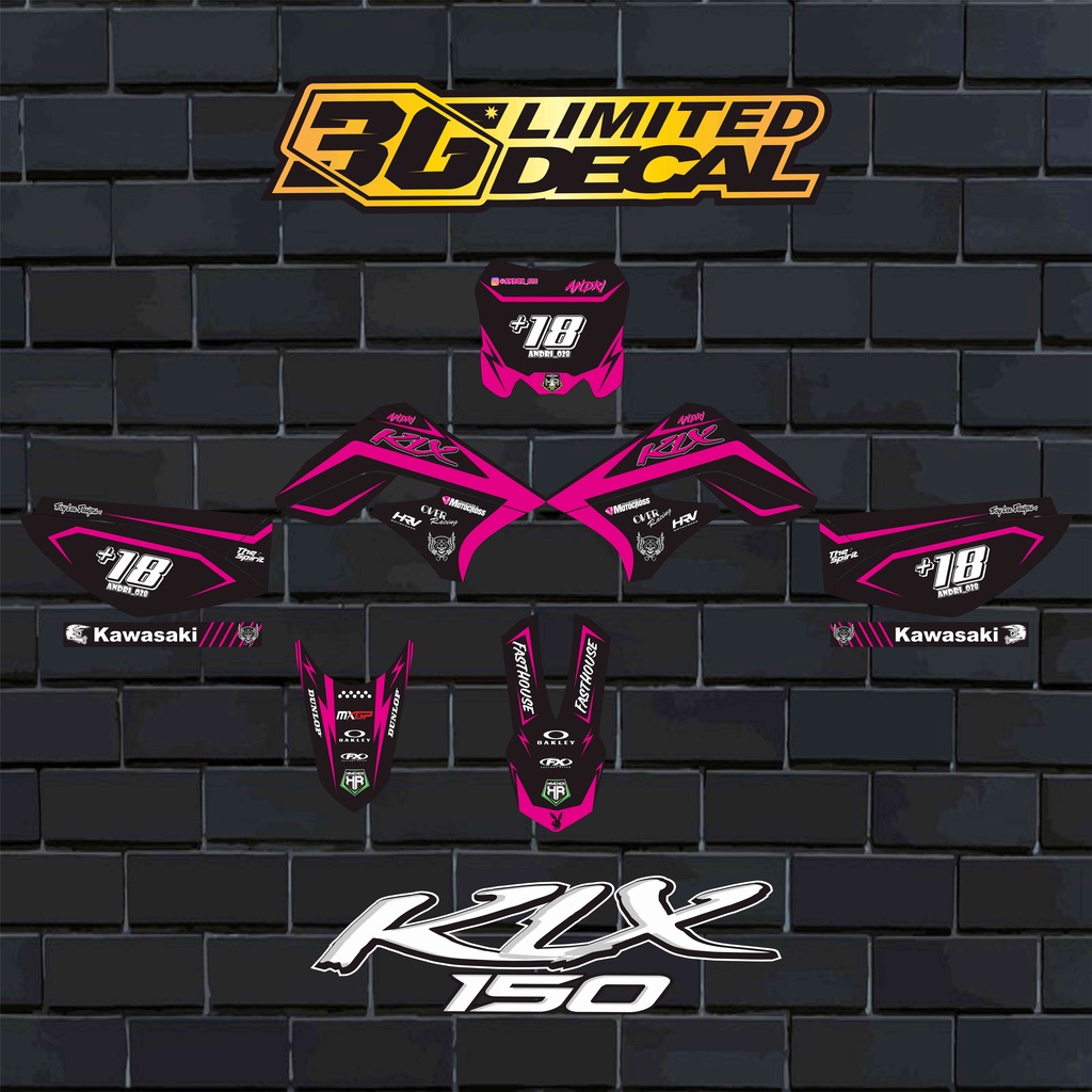 Decal KLX 150 Lama Motif Pink