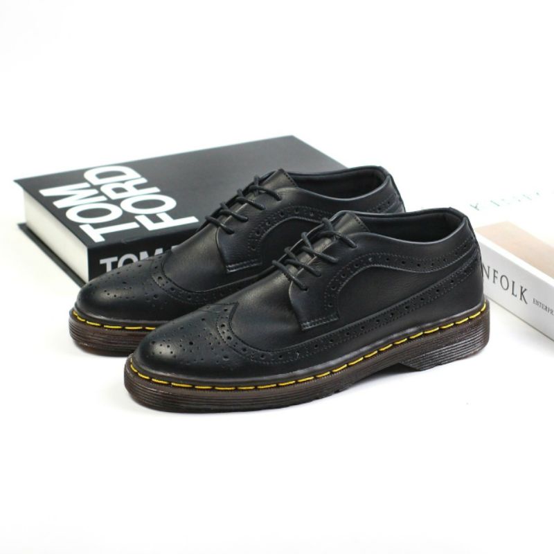 SMITH BLACK Sepatu Formal Pria Pantofel Casual Hitam Resmi Kerja Kantor Pesta Kondangan