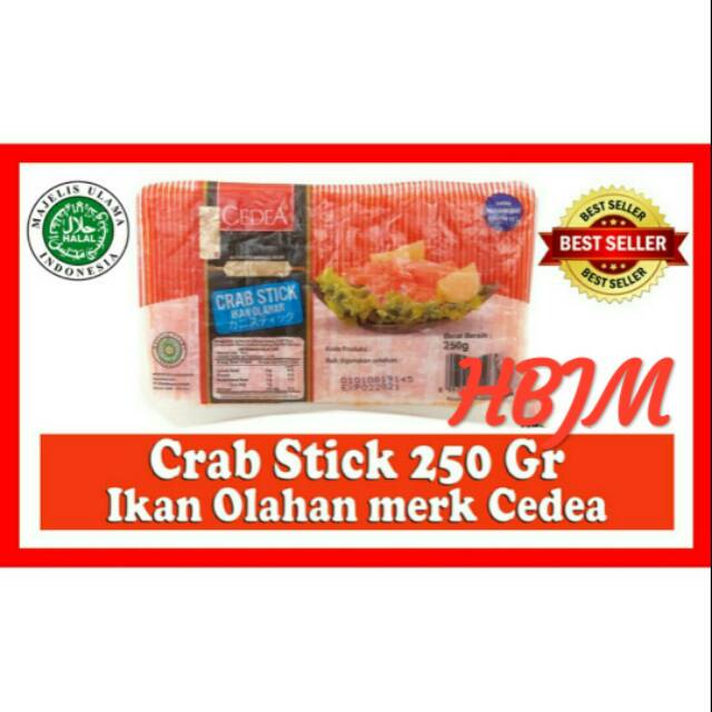 

CRAB STICK 250 GR (ISI 16PCS) IKAN OLAHAN MERK CEDEA / KANI STIK