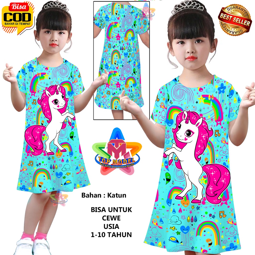 Daster Anak Anak Perempuan. Dress Anak Murah, Tunik Anak Motif Unicon TOP MODEL 00066 Dress Anak Kekinian, Anak Usia 1-10 Tahun Bisa COD dan Gratis Ongkir. Baju Anak Cewek baju tidur baju ulang tahun cewek terkini termurah baju tidur baju main anak wanita