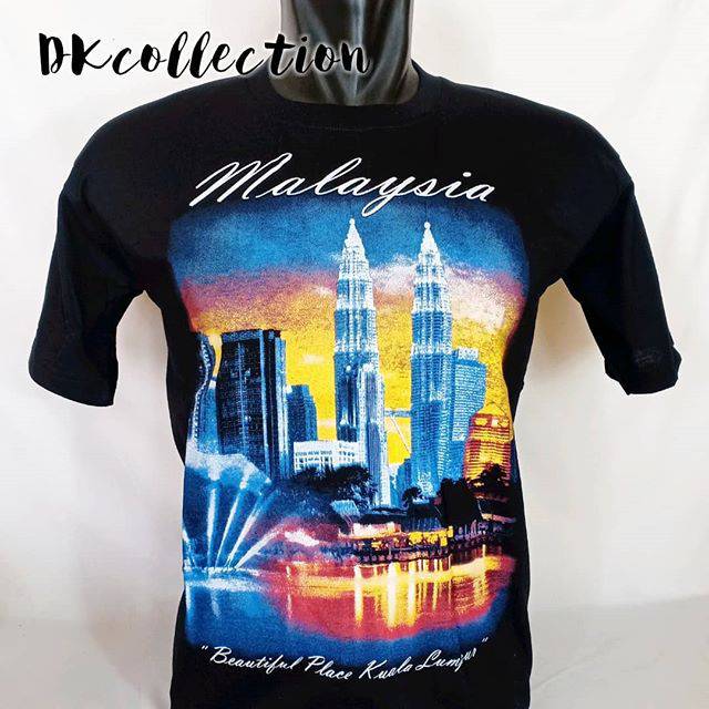 Kaos Malaysia hitam kaos Kuala lumpur Souvenir Malaysia