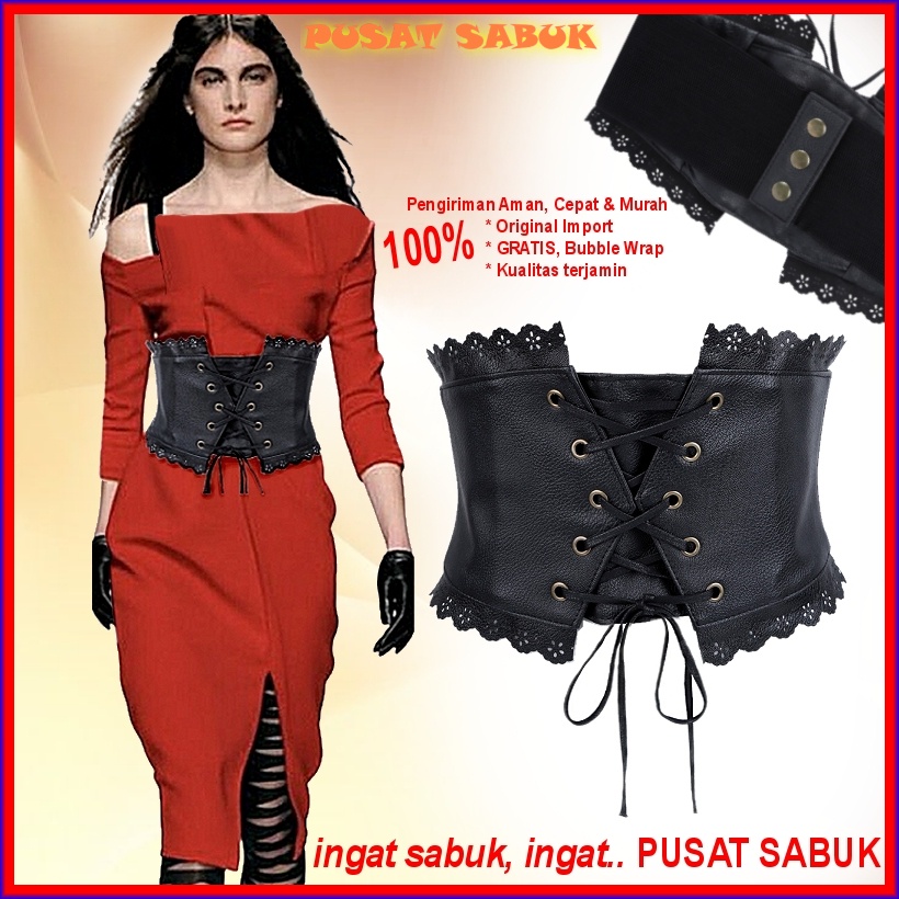 Ikat Pinggang Wanita Obi Sabuk Karet Belt Fashion Gesper Cewek Korea Oby Lebar Kepang Simpul Besar Import Polos Gasper Cantik Jumbo Hitam Murah Kekinian Kulit Elastis Mewah Pesta Kepang Aksesoris Blet Ramping Modern