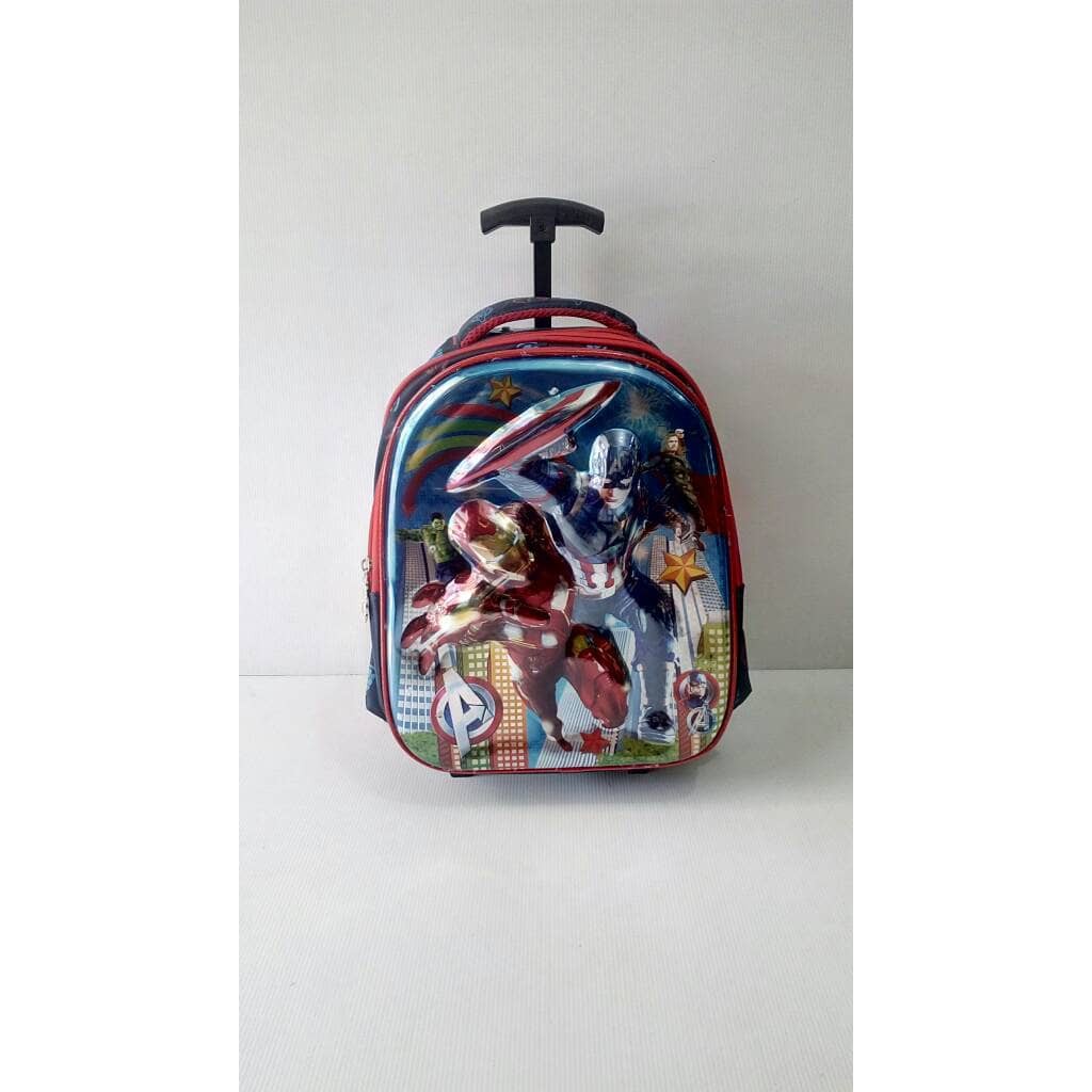 TAS anak sekolah troli TK Import Avengers Hologram 8Dimensi Lampu Menyala perempuan & laki laki