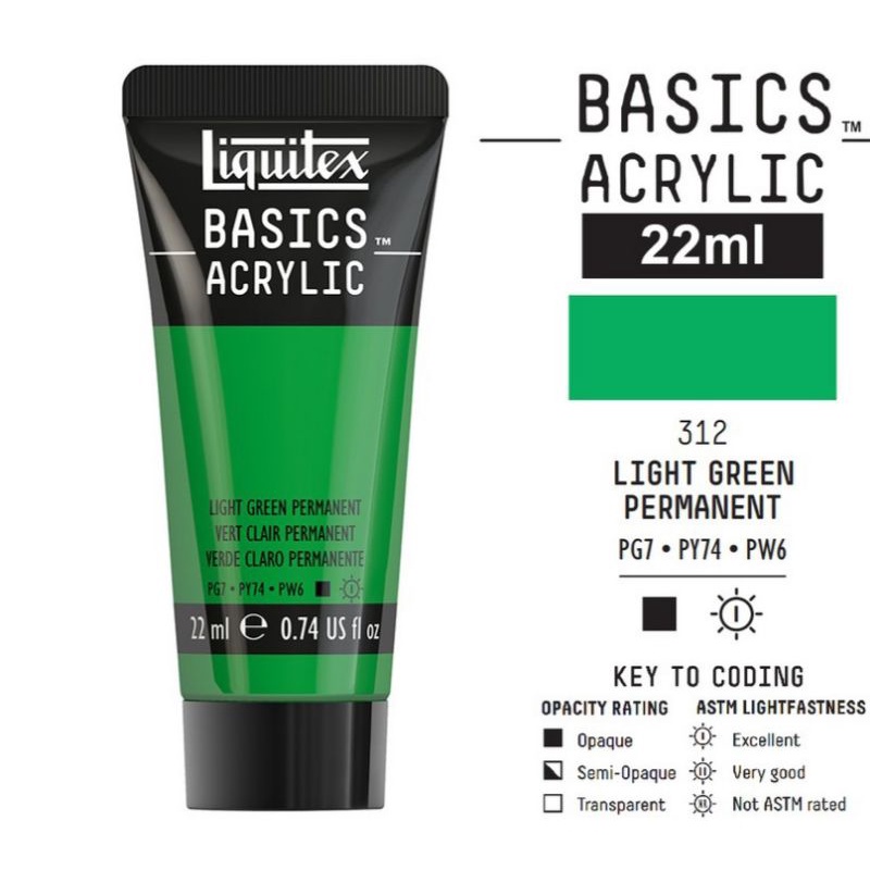 

LIQUITEX BASICS ACRYLIC 22 ML LIGHT GREEN PERMANENT