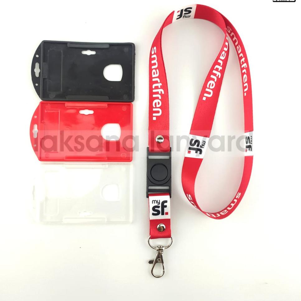 

[KODE PRODUK VV3710] LANYARD TALI ID CARD SMARTFREN PRINTING