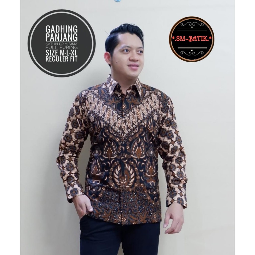 GADHING SM BATIKSOLOAMANAH KEMEJA BAJU BATIK PRIA SOLO LENGAN PANJANG PENDEK LAPIS FURING ATASAN BATIK PREMIUM MODERN KA JIWO PEKSI MAMBU NEW BLOUSE NATASHA NEW NATASHA PARANG LINTANG DJAYAGUNA WICAKSONO TRUNTUM IRENG NIRWANA GITARJA BIMASENA NARENDRA ORI