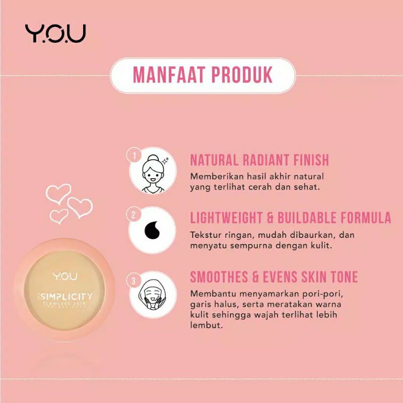 YOU The Simplicity TWO WAY CAKE Flawless Skin / Face Powder / Bedak Two Way Cake