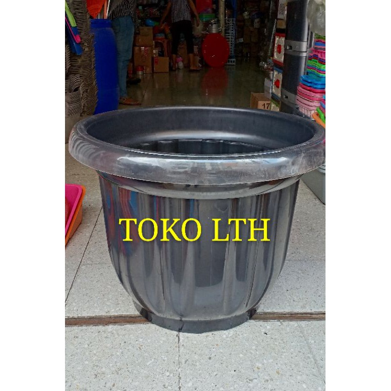 POT HITAM 60 CM EBONY PLASTIK / POT BESAR BUNGA / POT TANAMAN