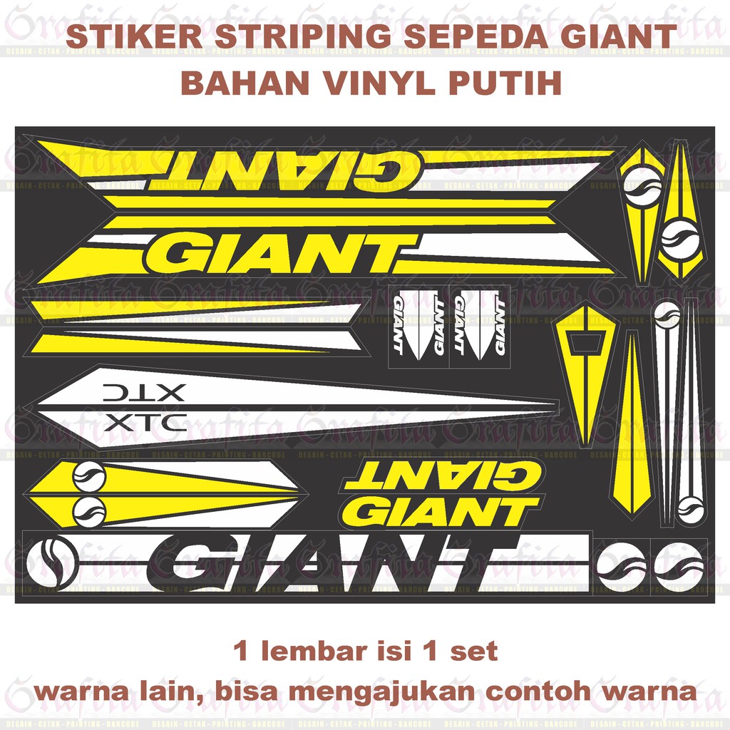 (1lbr = 1set) Stiker Striping Giant XTC