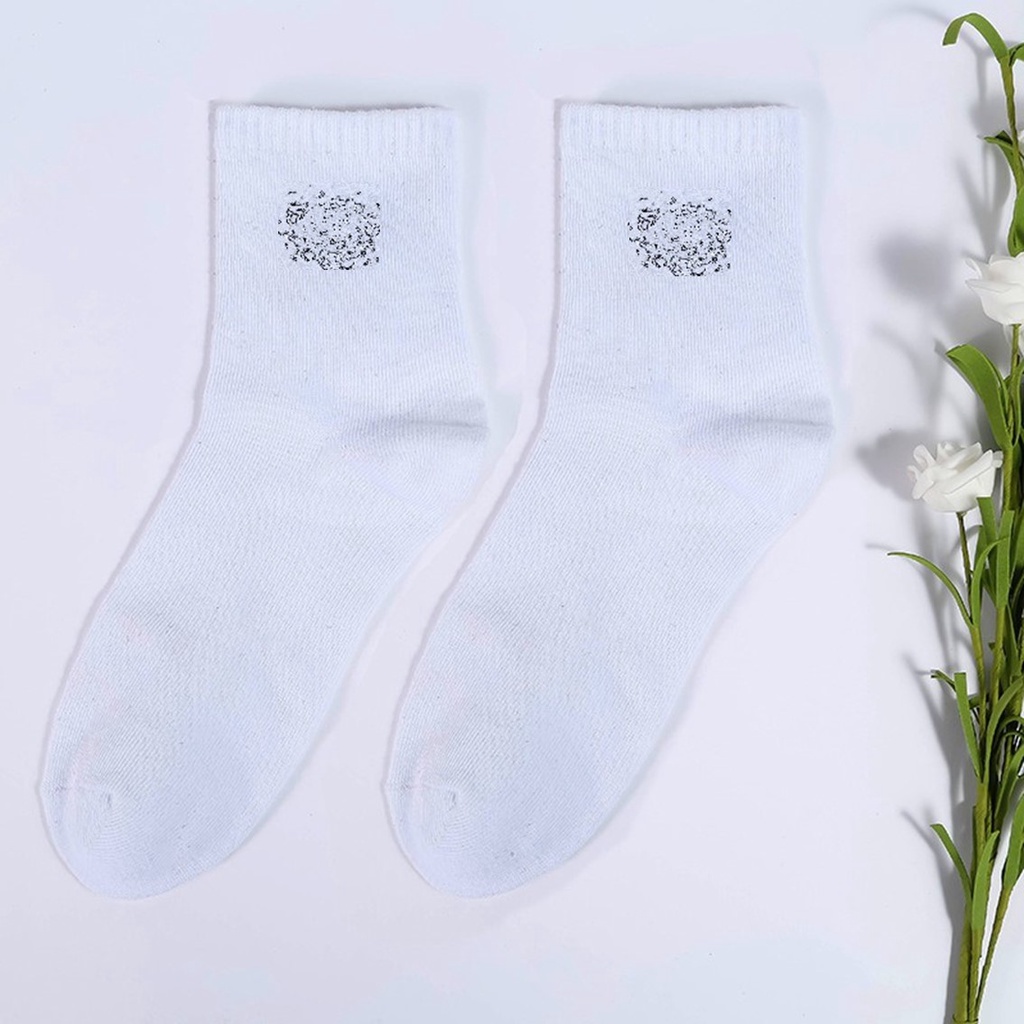 HC Kaos Kaki Tinggi Karakkter Kartun Kpop Bahan Adem Kaos Kaki Panjang Karakter Import-PUTIH