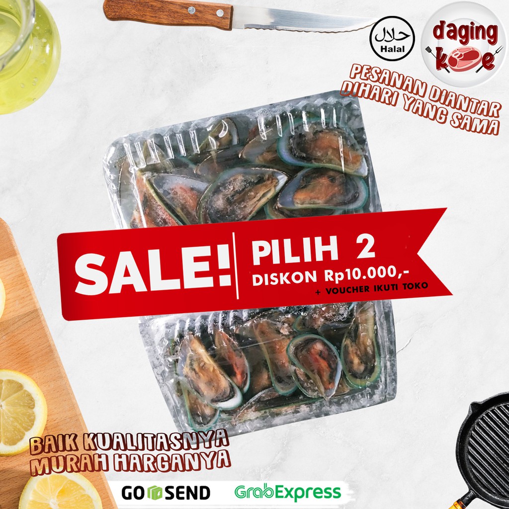 

KERANG HIJAU KUALITAS PREMIUM / GREEN MUSSEL 500 gram DK121