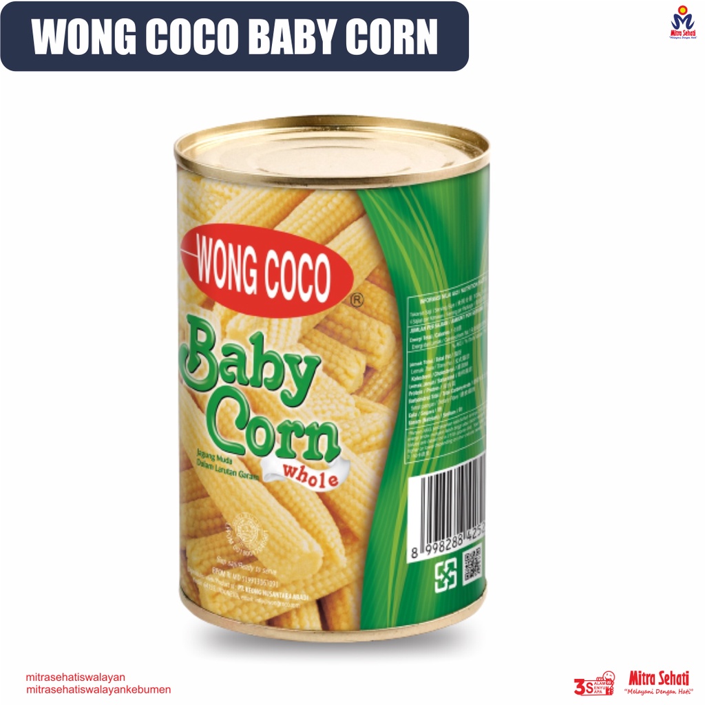 

WONG COCO BABY CORN / WONG COCO JAGUNG MUDA / JAGUNG MUDA INSTAN 425gr [ Mitra Sehati Swalayan ]