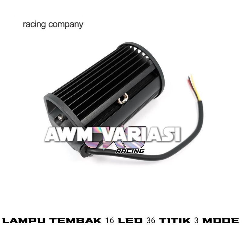 Lampu Tembak Sorot LED 36 Mata 2 Warna Putih Kuning 30 Volt Motor Mobil