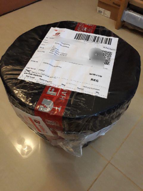 Pot Bunga Shallom Putih Motif Kayu 28cm