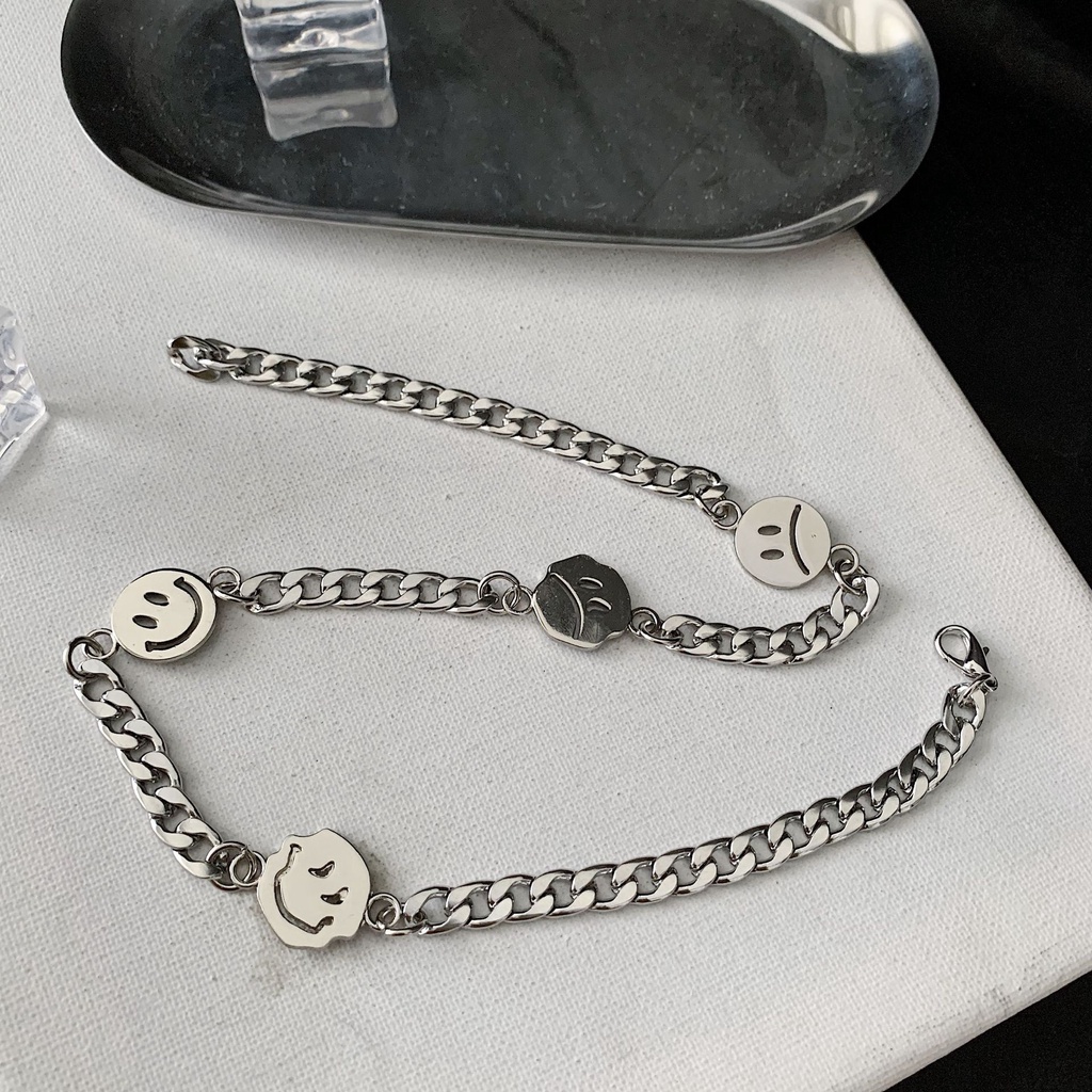 Kalung Pasangan Bahan Titanium Steel Gaya Hip Hop Untuk Pria Dan Wanita