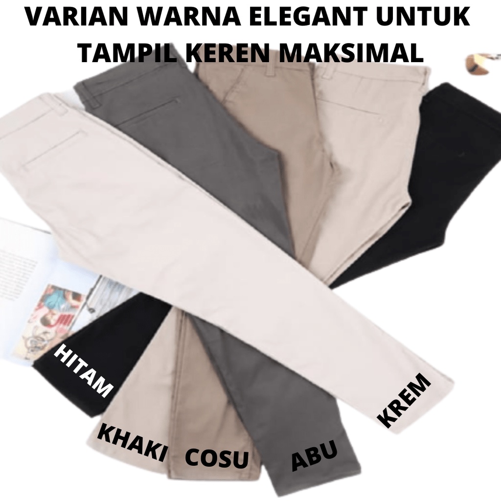 Celana Chino Pria/ Celana Original Distro / Setara Erigo Chino  Pants Jacob Dark Grey