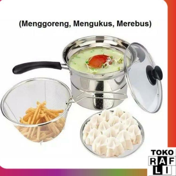 Jual Laris Panci In Goreng Rebus Kukus Panci Multifungsi Deep Fryer Multifunction Cookware