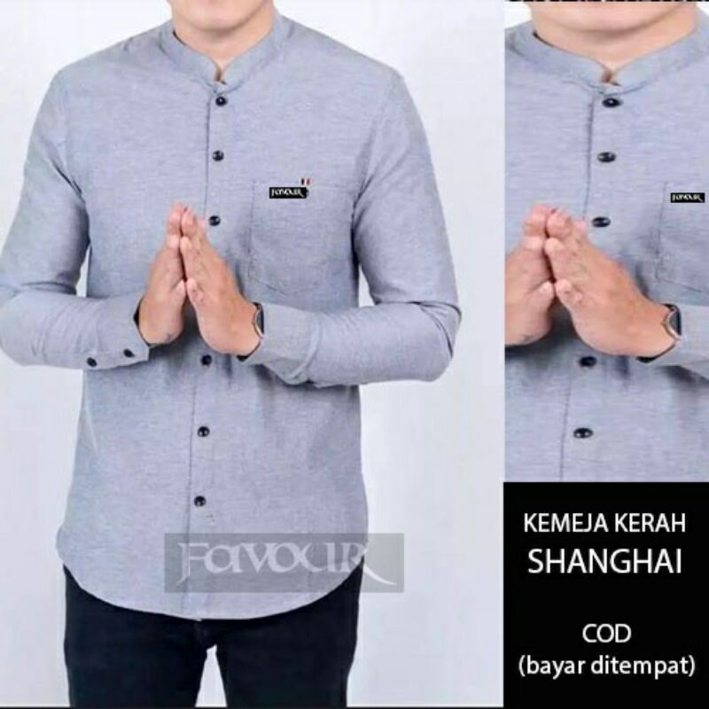 (XR) kemeja polos dewasa lengan panjang material katun, premium