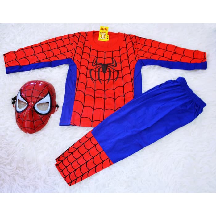 Kostum Anak Laki-laki Spiderman + Topeng