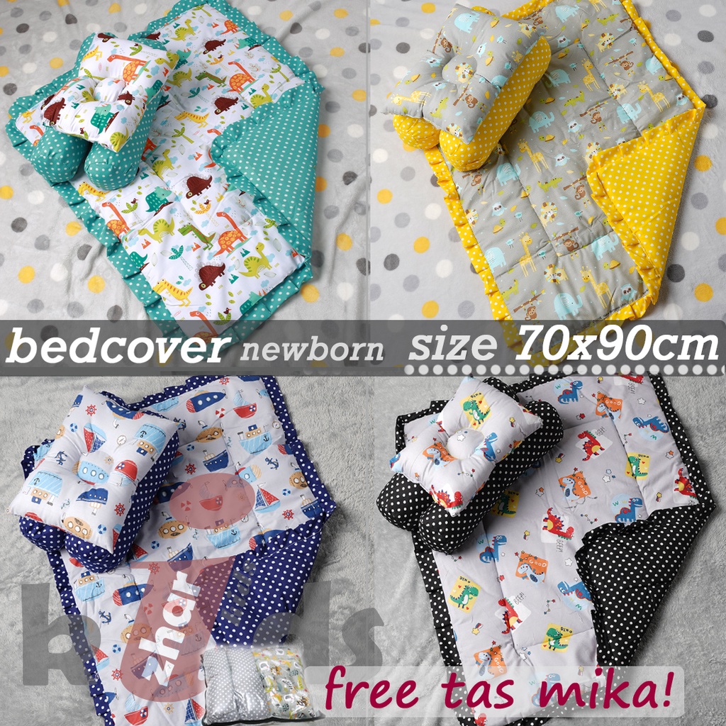 Bedcover Bayi Set Lengkap MURAH NEWBORN Size (Bedcover, Bantal, Guling) Free Tas Mika!