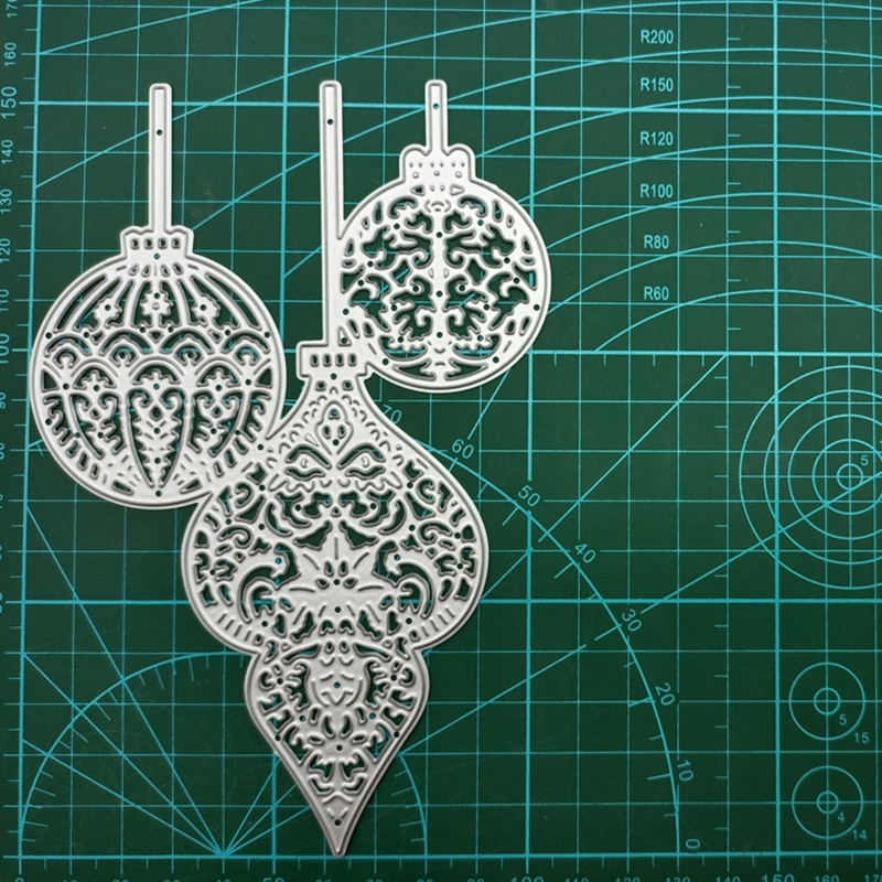 Cetakan Stensil Cutting Dies Motif Liontin Natal Bahan Baja Karbon Untuk Scrapbook / Craft DIY