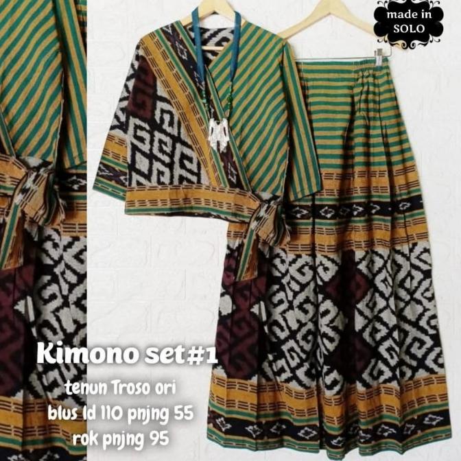 Dress Batik Tenun Kimono Set
