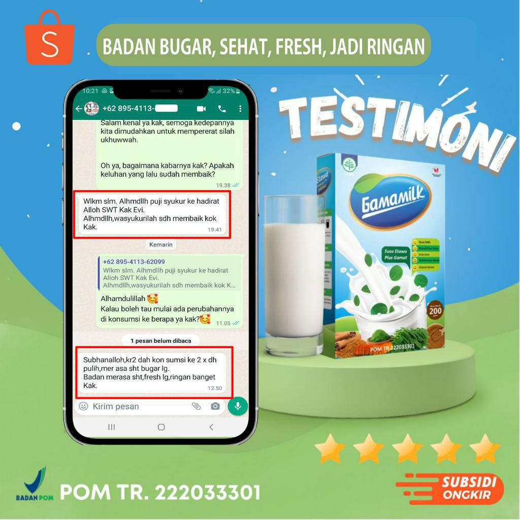 (4 Box) Susu Gamamilk Ekstrak Gamat dan Daun Kelor Cocok Untuk Dewasa dan Anak