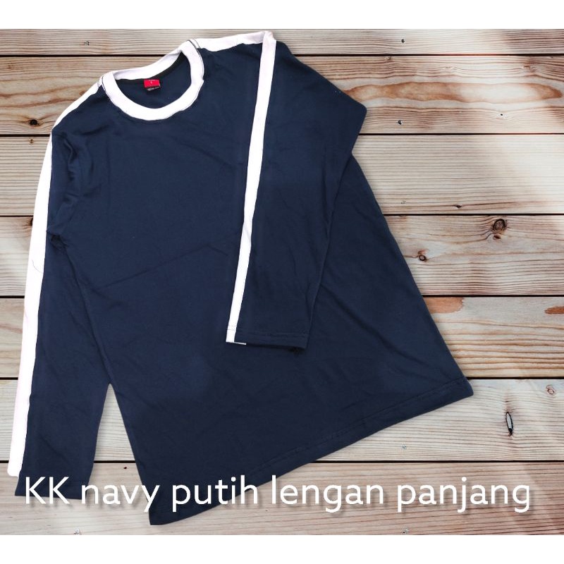 kaos kombinasi polos lengan panjang