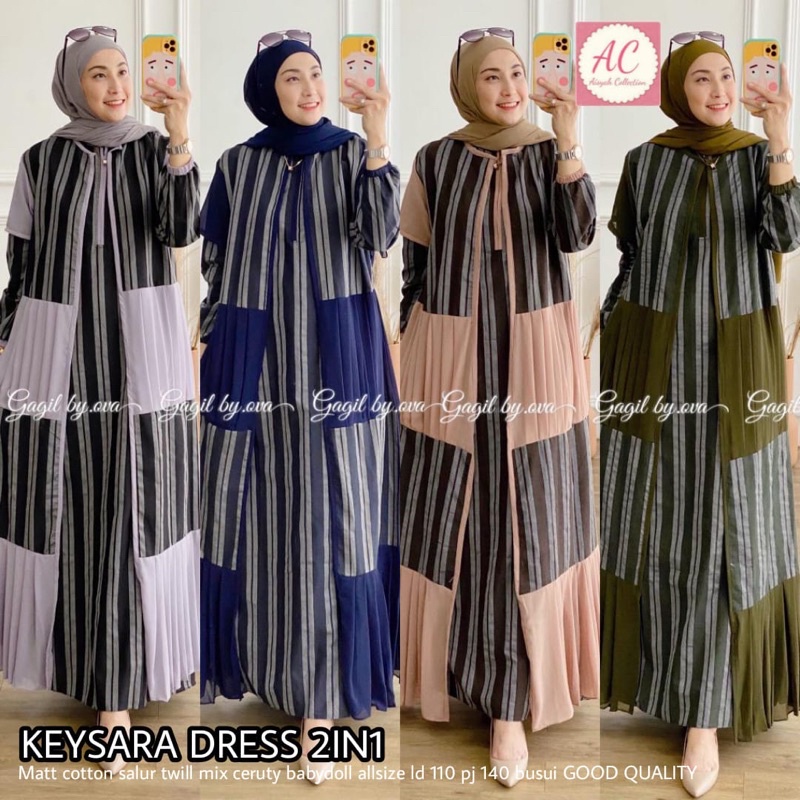 KEYSARA DRESS BY GAGIL/KEYSARA 2IN1 BY GAGIL TERBARU/GAMIS GAGIL KEYSARA DRESS BY GAGIL/KEYSARA 2IN1