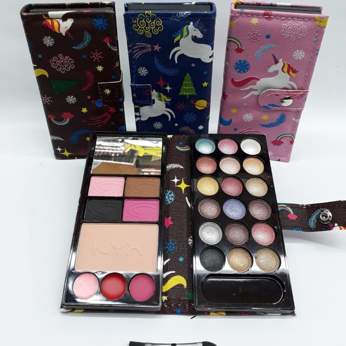 EYESHADOW DOMPET NYX CASE BUNGA 26 COLOUR BAHAN KULIT MOTIF