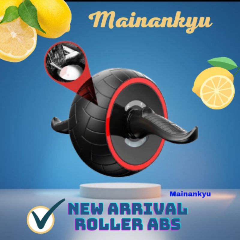 (MAINANKYU) Alat Fitness Roller Abs Abdominal Wheel Exercise - Black/Red