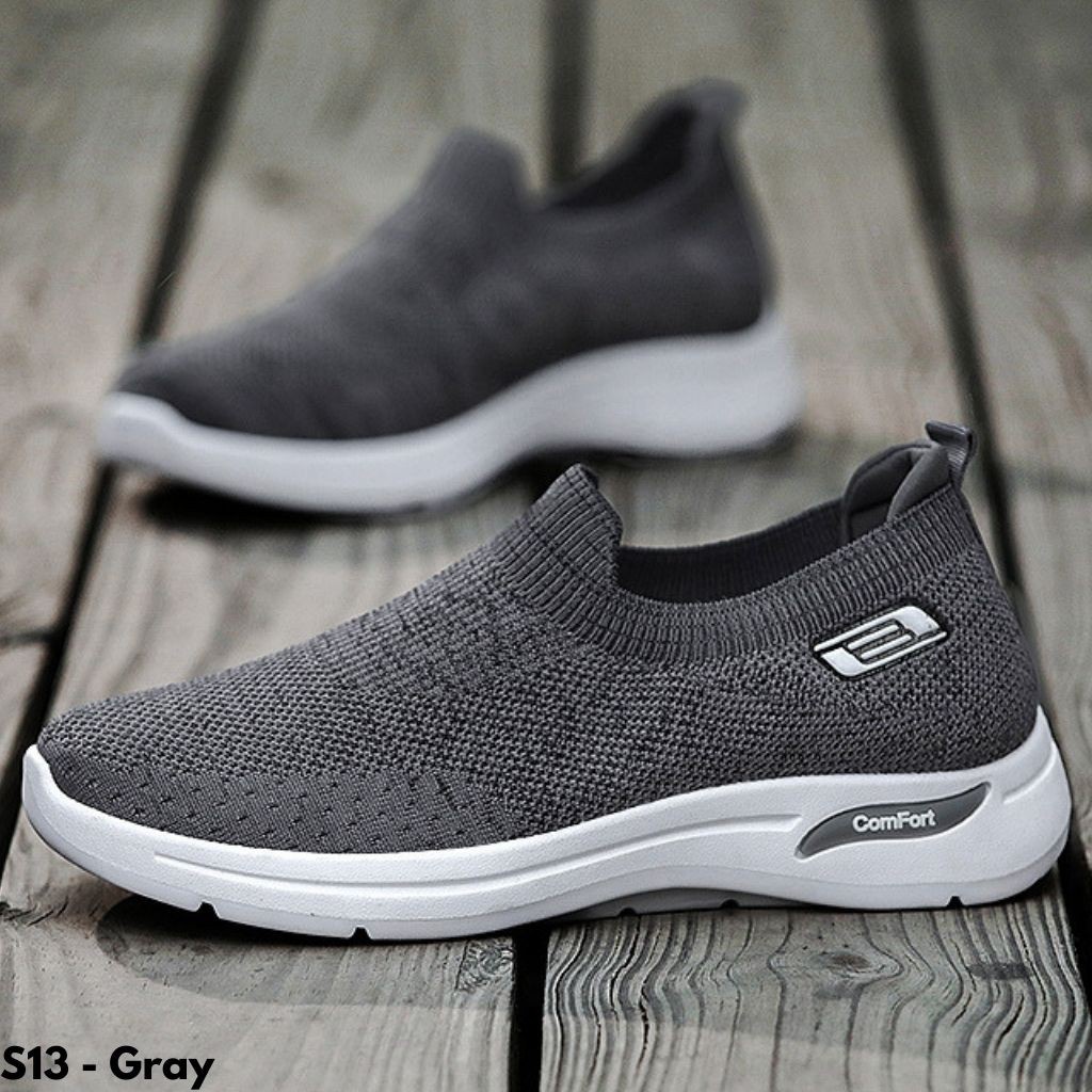 Gypsy - Runner Man Sepatu Sneakers Runner Pria Cowok Laki Slip On Import Hitam Sneaker Grey Snakers Korea Seoatu Snekers Cowo Snikers Snackers Kasual Flatshoes XS13