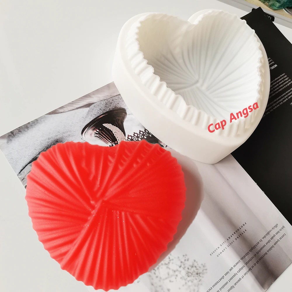 CETAKAN SILIKON HATI SILICONE MOLD HEART LOVE WOOL BALL BOLA WOL PINATA COKLAT FONDANT JELLY AGAR SILICON MOULD 3D