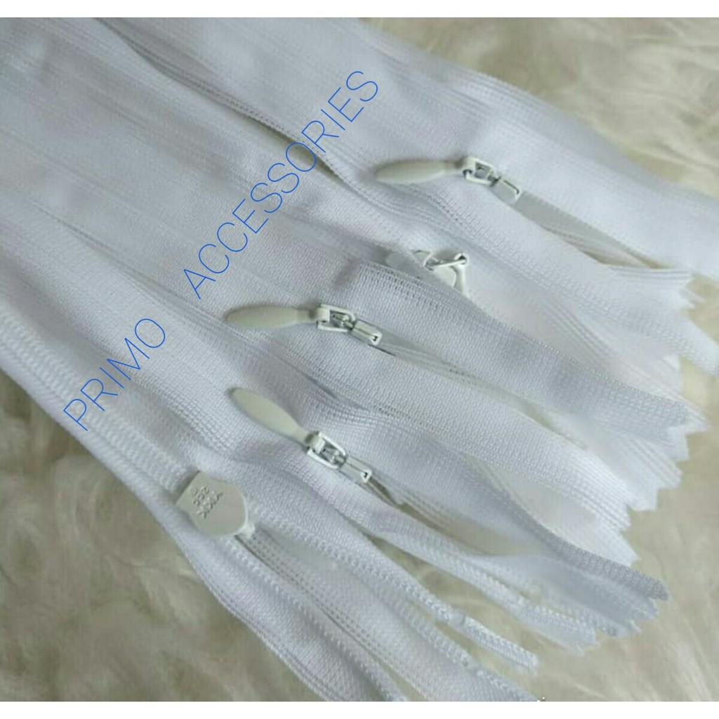 Resleting Jepang YKK 60 cm - 24 Inch / Invisible zipper YKK Original Putih Bersih Snow White