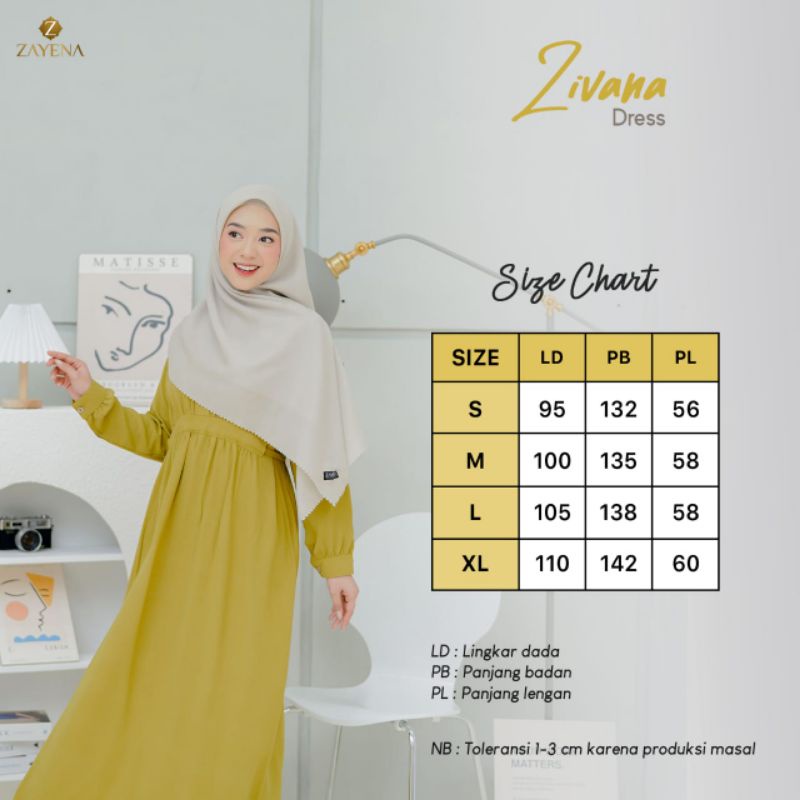 GAMIS ATAU ABAYA MUSLIM WANITA ZIVANA DRESS KEKINIAN BAHAN TESSA BY ZAYENA INDONESIA