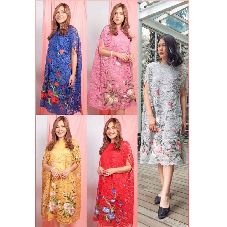 ASHLEE DRESS  BRUKAT JUMBO DRESS  PESTA  BROKAT JUMBO GAUN 