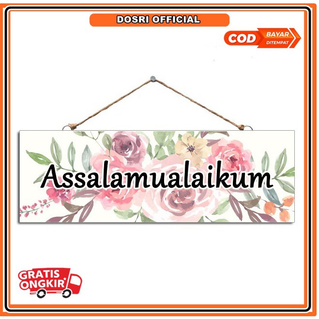 [NEW] Hiasan Pintu Tulisan Assalamualaikum Wall Decoration 10cm x 30cm