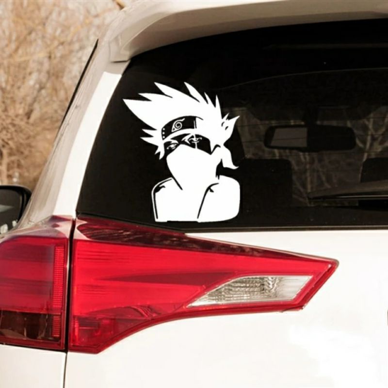 Stiker Mobil Hatake Kakashi Stiker Kreatif Kartun Untuk Kaca Belakang Mobil / Bodi Body Mobil
