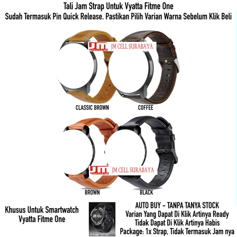 Tali Jam Tangan 22mm Watch Strap Vyatta Fitme One - Genuine Leather Kulit