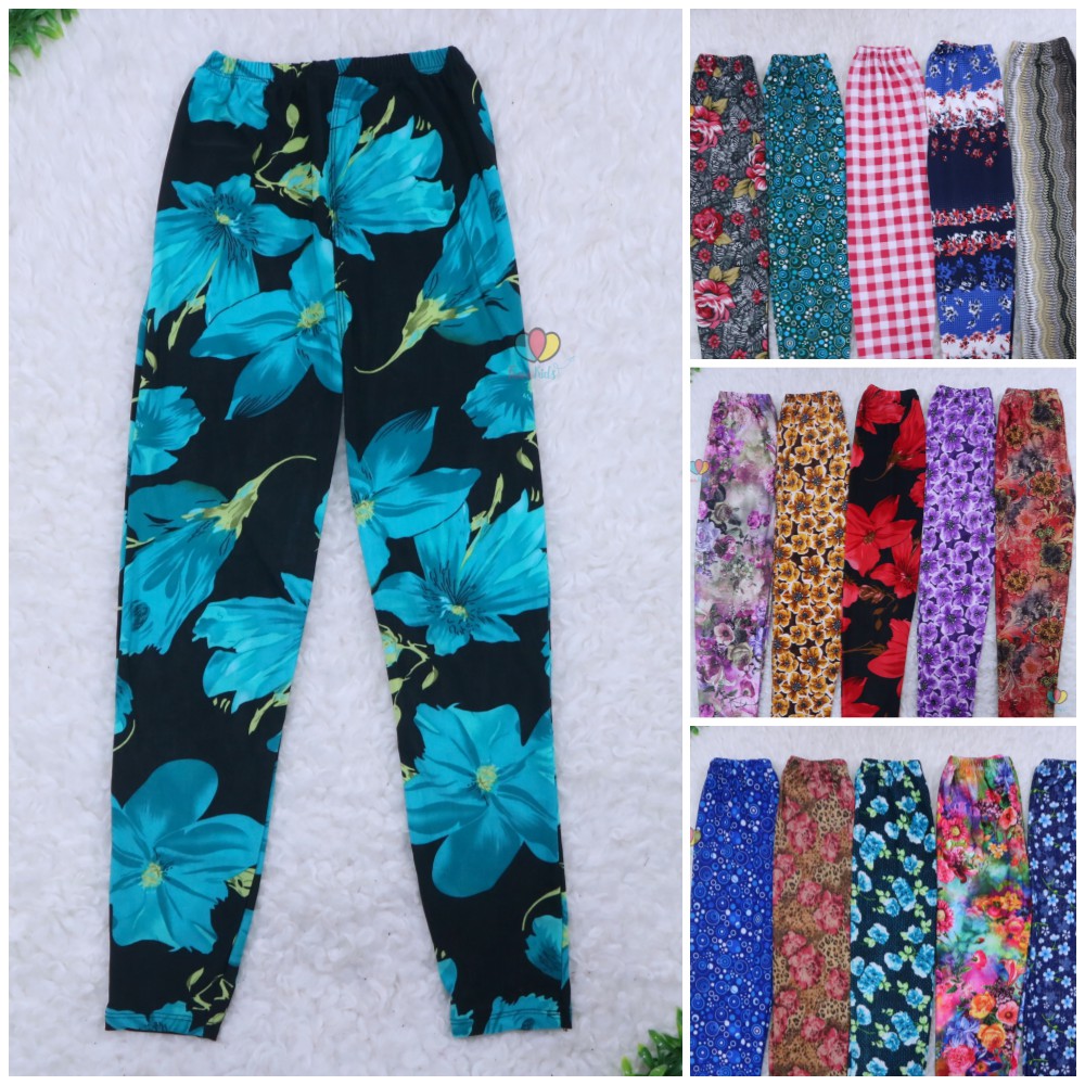 Legging Motif uk Remaja Tanggung fit to M / Celana Leging Motif Panjang Ketat Wanita Perempuan Adem