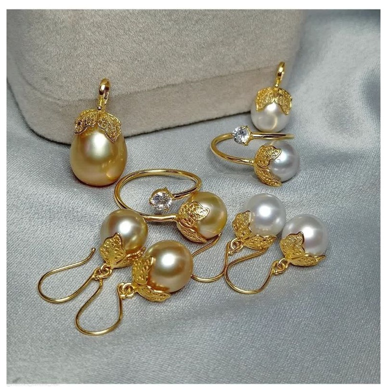 set kendary perak lapis emas mutiara Air Laut
