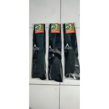 kaos kaki BOLA ( 1 lusin 12 pasang ) merk TENSIO  hitam POLOS panjang sepaha gambar 100% hasil japretan sendiri