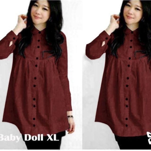 Kemeja fashion wanita - Babydoll XL-Marun