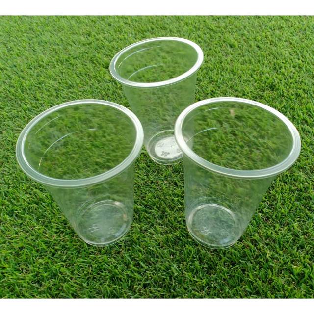 Gelas plastik polos /cup polos 16 oz TERMURAH