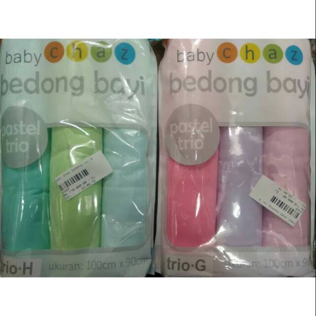 Baby Chaz Bedong / Swaddle Pastel Trio Bedong Bayi (Isi 3/Pack)